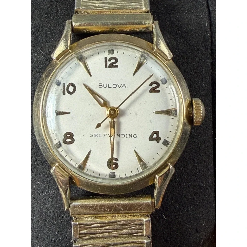 1956 Bulova Clipper Automatic Watch 31mm Gold Tone Vintage Mens RUNNING